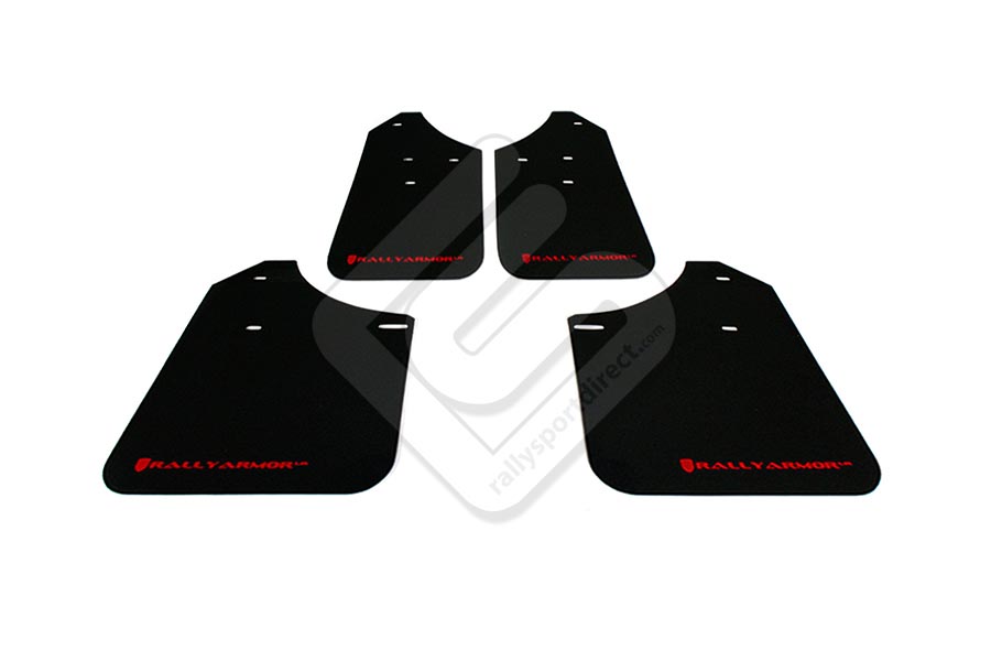 Rally Armor UR Mudflaps Black Urethane Red Logo Subaru Impreza 1993-2001