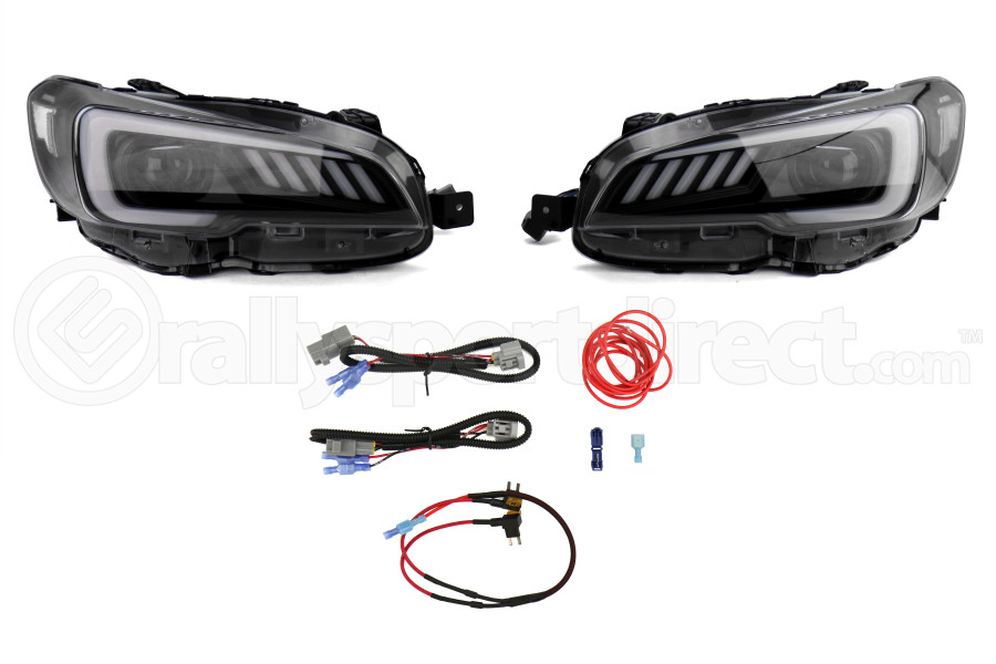 SubiSpeed LED Euro Headlights DRL and Sequential Turn Signals w/ Hardware Kit - Subaru STI 2015-2017 / LEVORG 2015-2017 