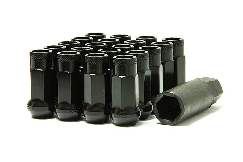 Muteki SR48 Chrome Black Open Ended Lug Nuts 12X1.50